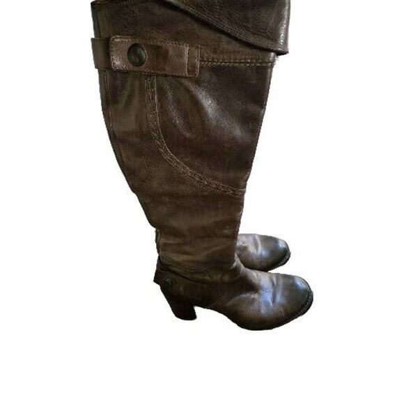 Alberto Fermani Knee High Boots Full Zip Brown Leather Size US 7 Italy 👀 - Picture 3 of 15